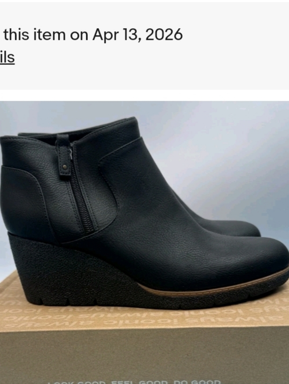 BNIB Dr. Scholl's Women's Black Wedge Ankle Boots, Size 11